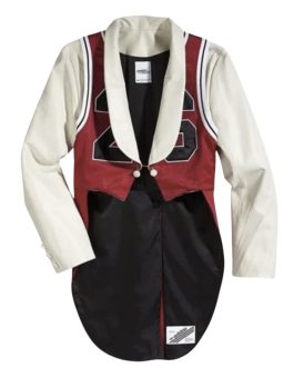 Adidas by Jeremy Scott Leather Basketball Tuxedo Jersey Jacket